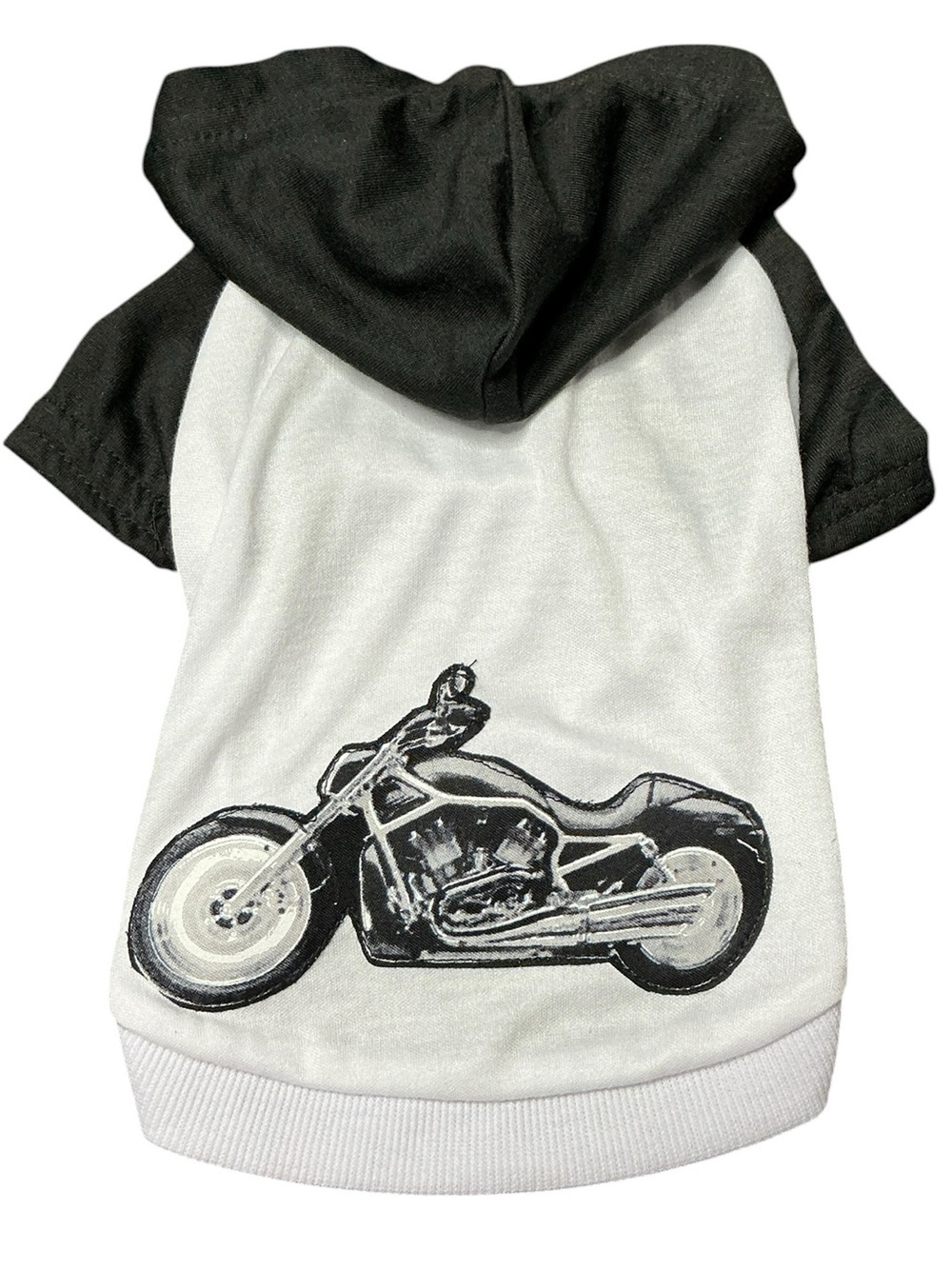 Upcycled Motorcycle Graphic Dog Hoodie Toy Breed S